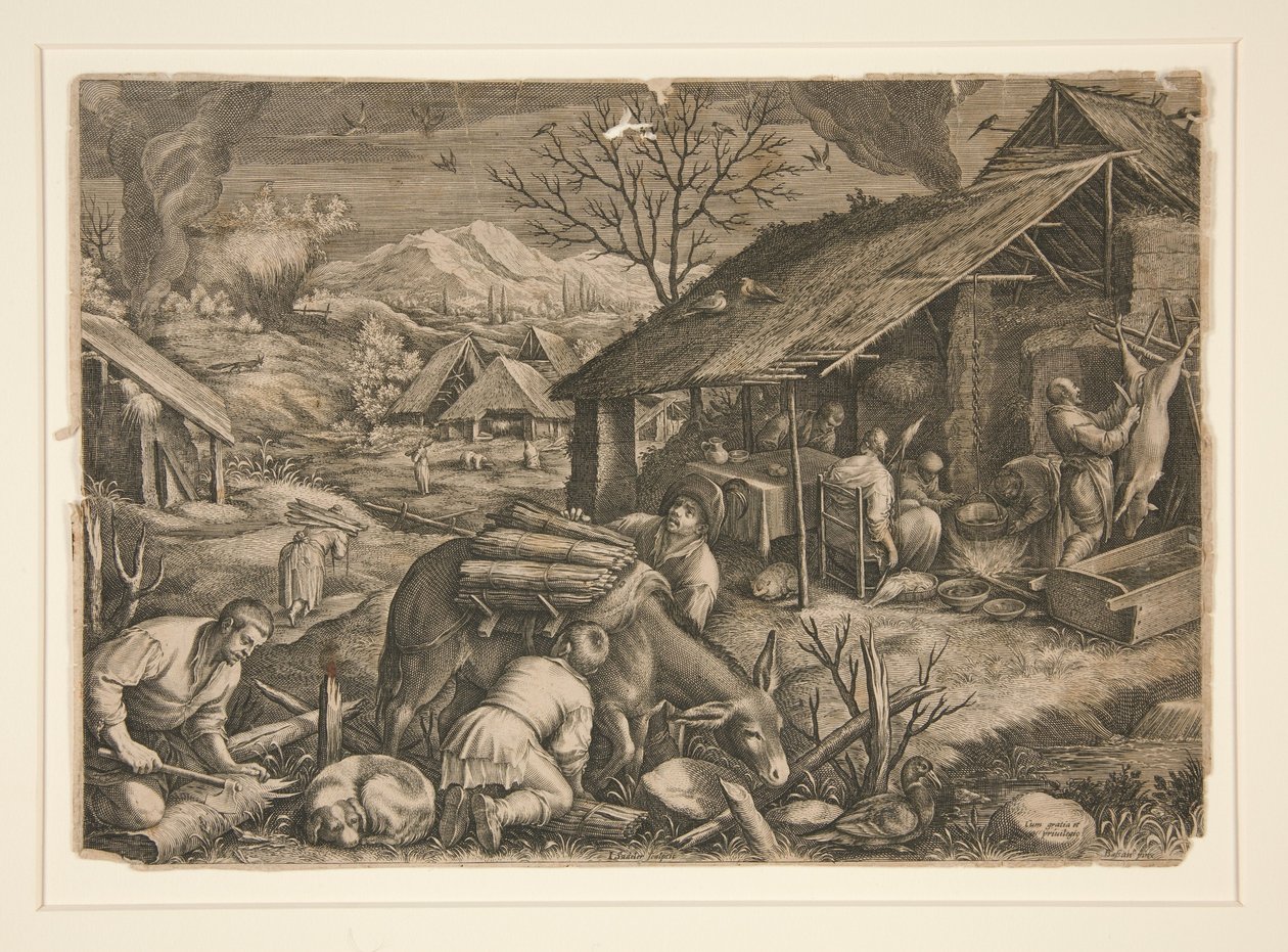 Inverno, de As Quatro Estações de Johann Sadeler I
