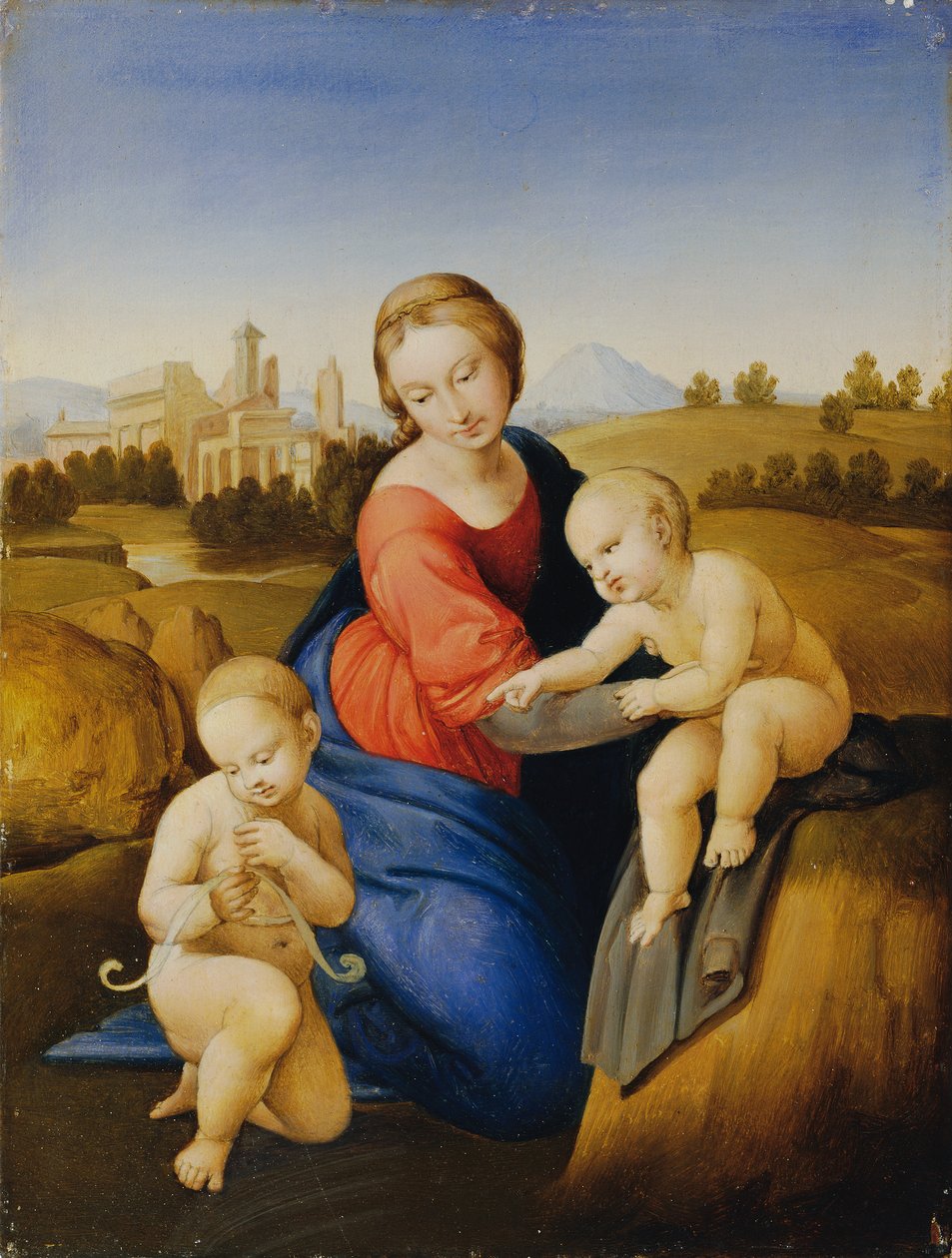 Madona e Menino (óleo sobre painel) de Johann Scheffer von Leonhardshoff