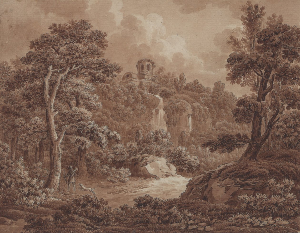 Uma paisagem árcade com um caçador e o seu cão de Johann Sebastian Bach