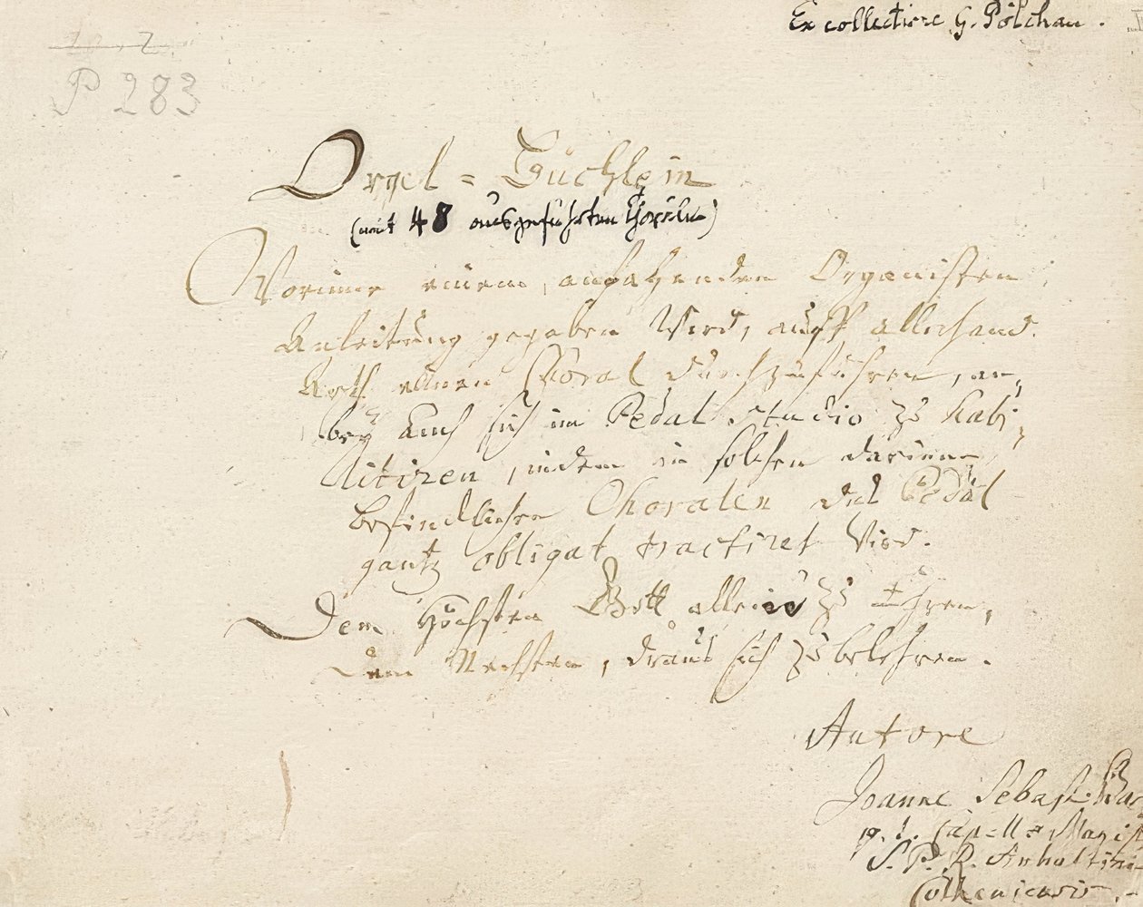 Capa do livreto de órgãos. Por volta de 1700-1719 de Johann Sebastian Bach