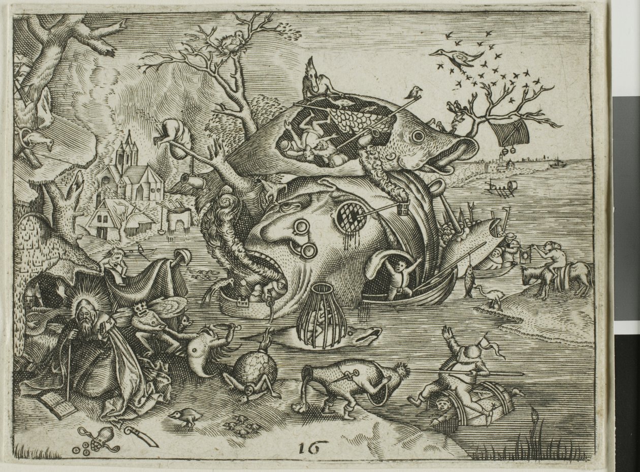 A Tentação de Santo António, placa 16 da Emblemata Secularia de Johann Theodor de Bry