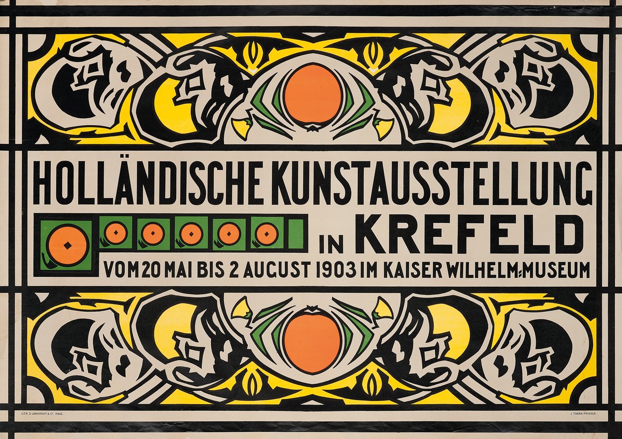 Cartaz anunciando a Exposição de Arte Holandesa no Museu Kaiser Wilhelm de Krefeld de Johan Thorn Prikker