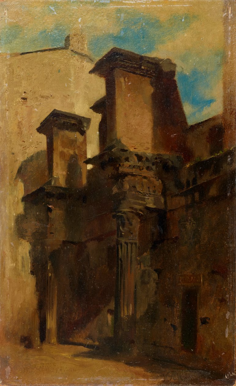 Colunas do Fórum Nerva (Forum Transitorium) em Roma de Johann  Till der Jüngere