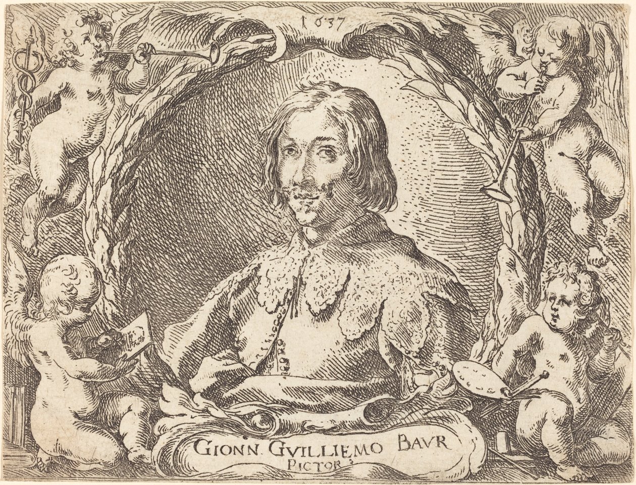 Caprichos de várias batalhas (Frontispiece) de Johann Wilhelm Baur