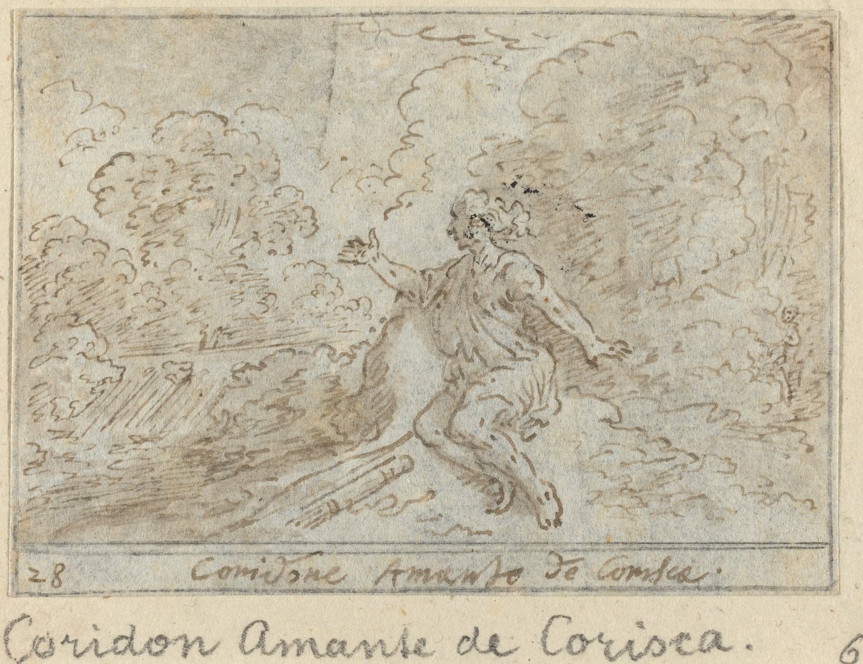 Coridone, Amante de Corisca, 1640. de Johann Wilhelm Baur