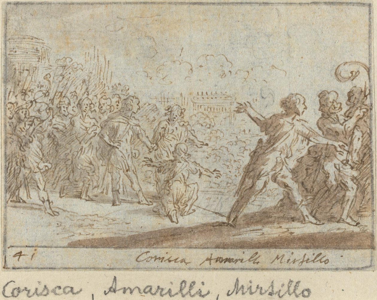 Corisca, Amarili e Mirtillo de Johann Wilhelm Baur