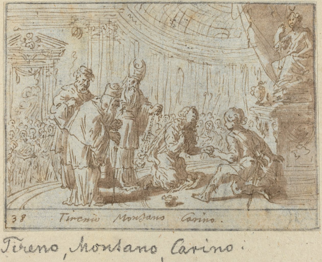 Tirenio, Montano e Carino de Johann Wilhelm Baur