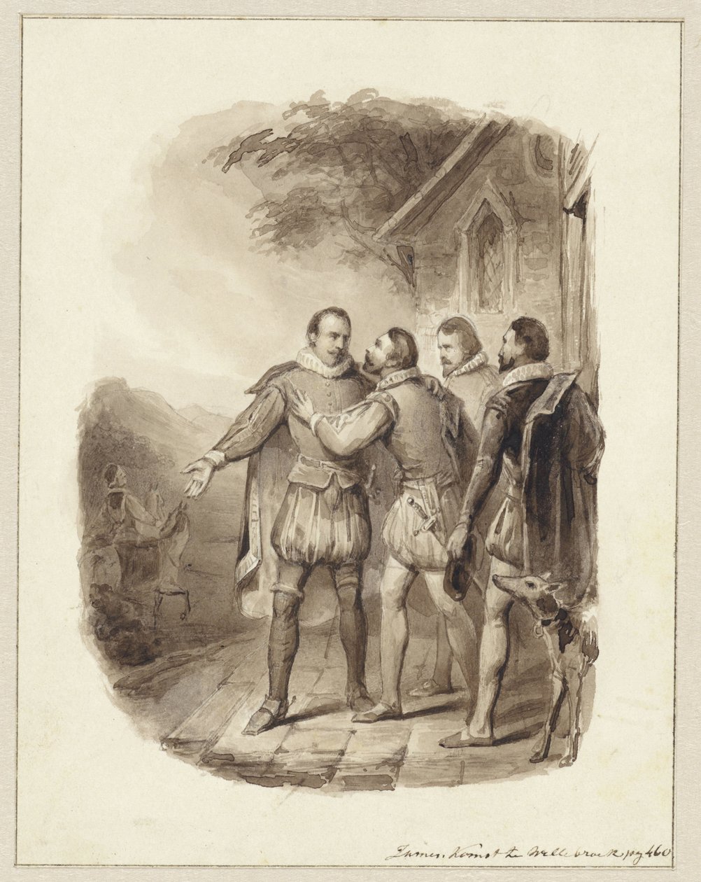 Despedida do Príncipe Guilherme I e do Conde de Egmond de Johann Wilhelm Kaiser (I)