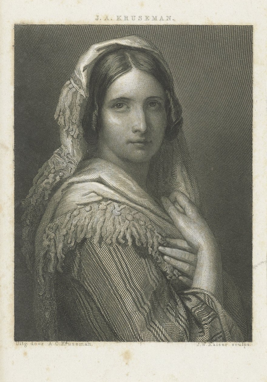 Retrato de uma mulher desconhecida de Johann Wilhelm Kaiser (I)