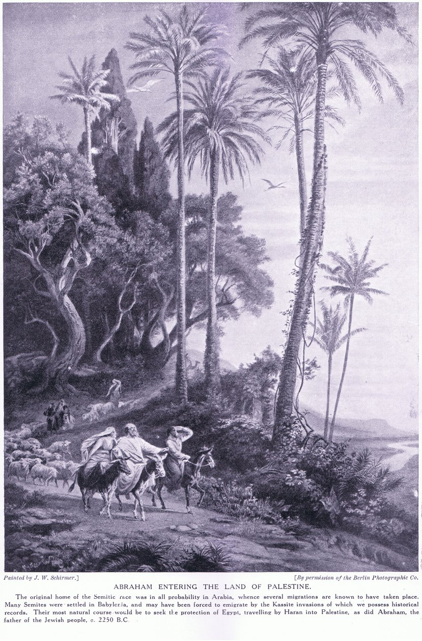 Abraão entra na terra da Palestina 2250 aC de Johann Wilhelm Schirmer
