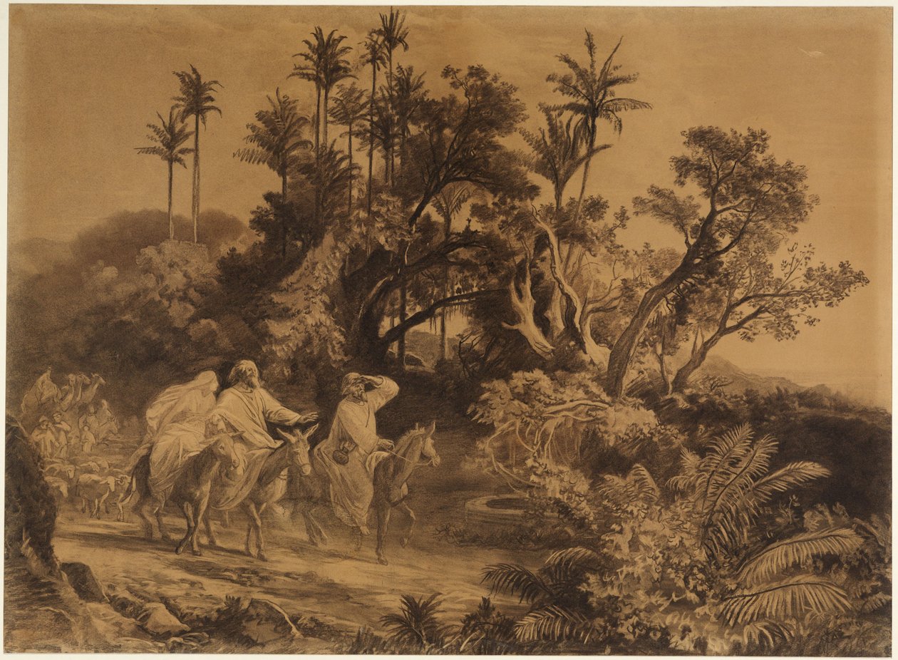 A entrada de Abraão na Terra Prometida (Génesis 12, 5 e seguintes) de Johann Wilhelm Schirmer