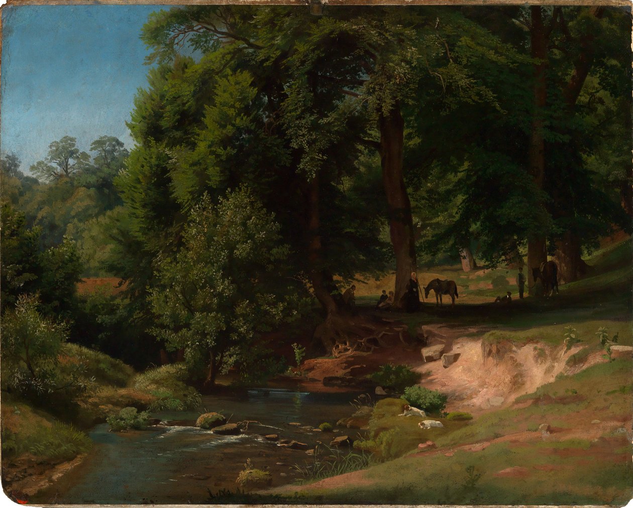 Na Alb I (com cavaleiros a descansar) de Johann Wilhelm Schirmer