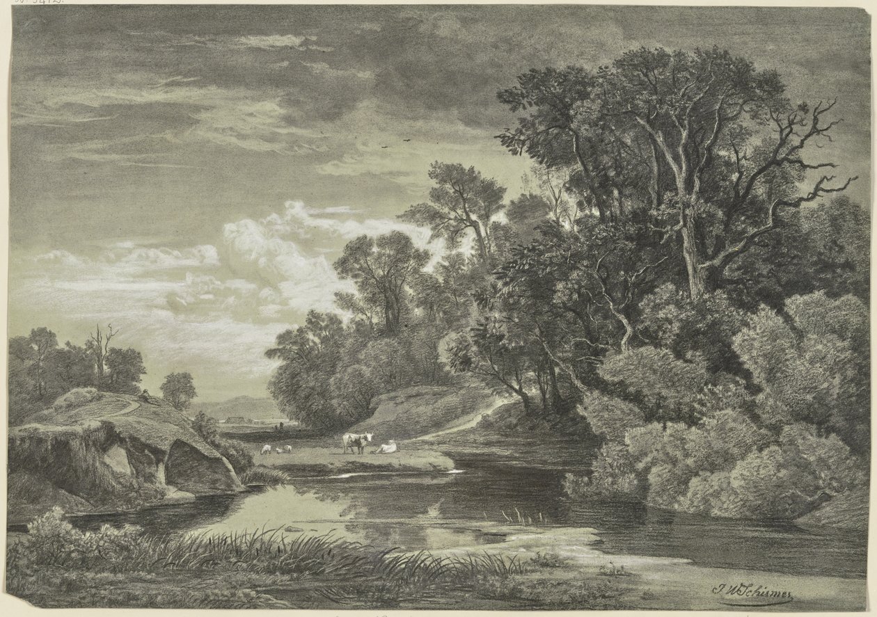No Arly perto de Karlsruhe de Johann Wilhelm Schirmer