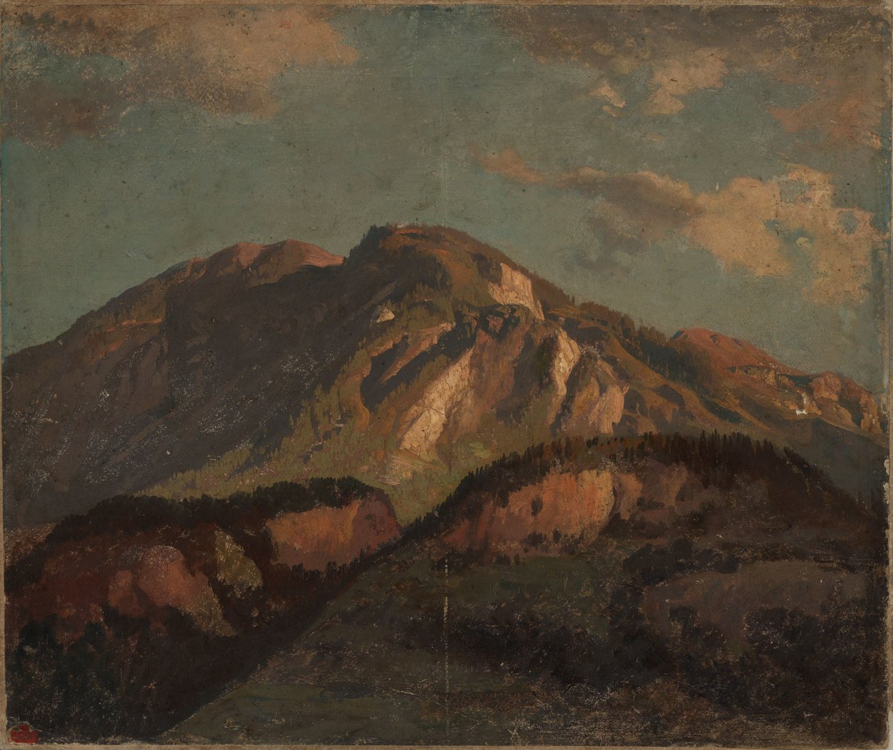 Cume montanhoso, provavelmente nos Grisões de Johann Wilhelm Schirmer