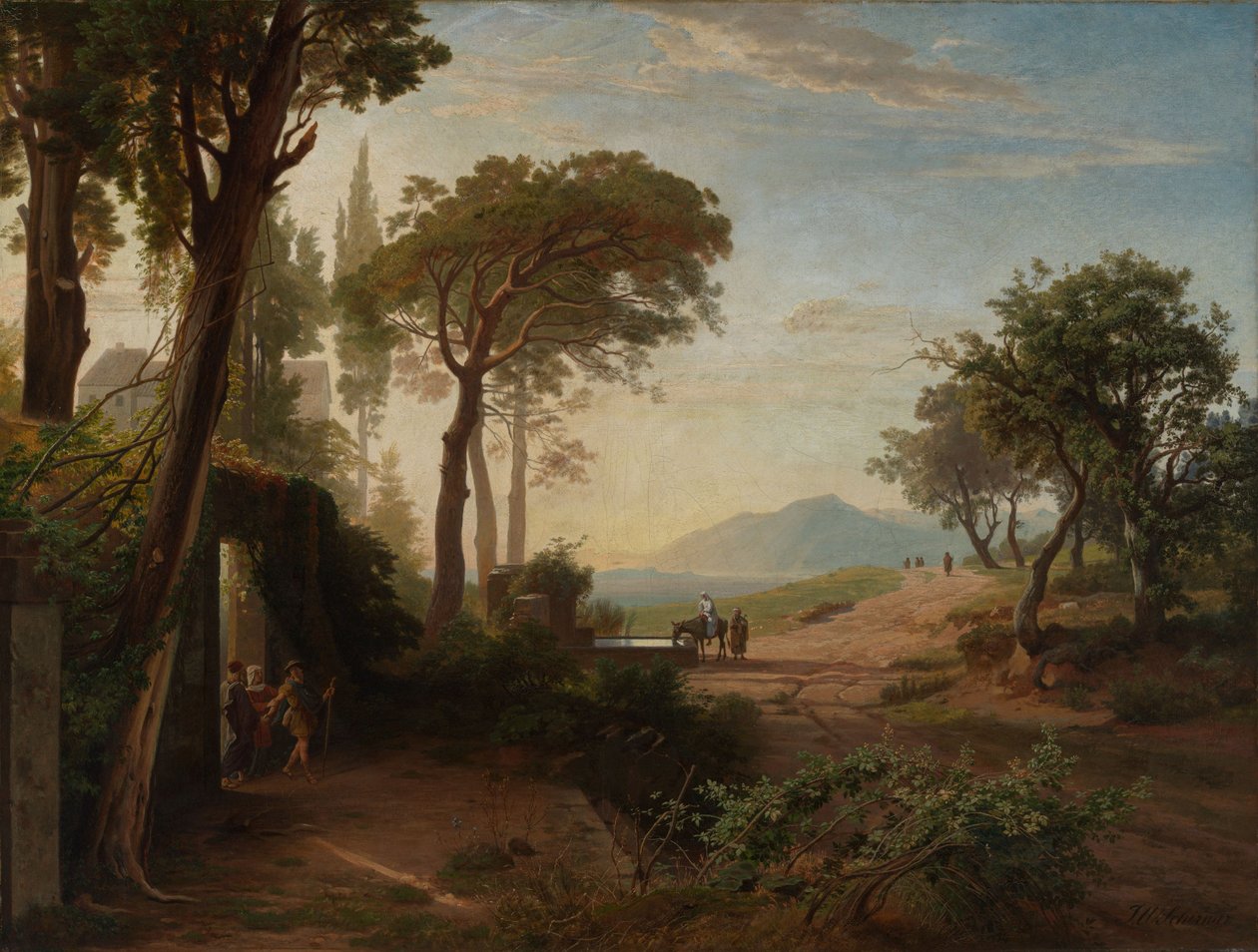 A Manhã, A Partida do Viajante para Jericó de Johann Wilhelm Schirmer