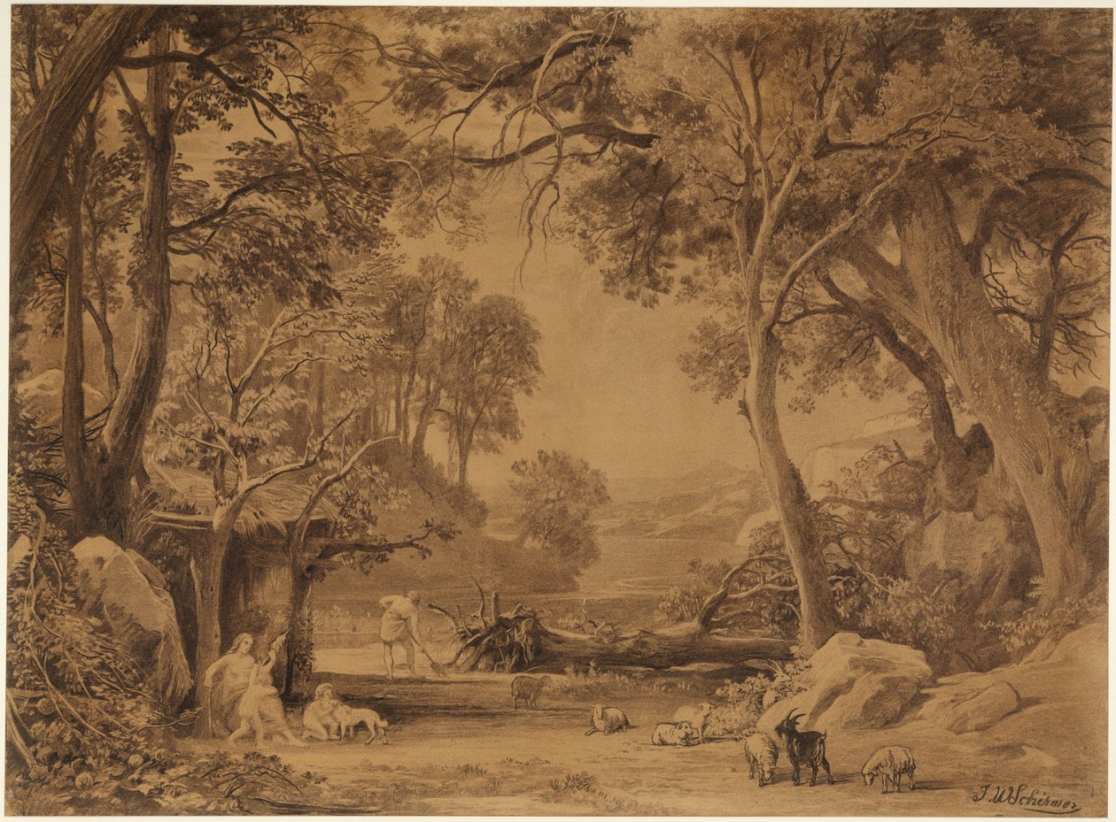 O trabalho (Génesis 3, 19) de Johann Wilhelm Schirmer
