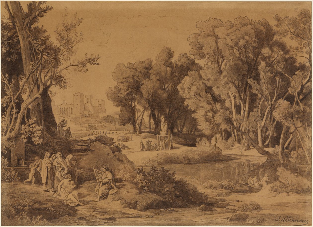 A invenção das artes na linhagem de Caim (Génesis 4, 20-22) de Johann Wilhelm Schirmer