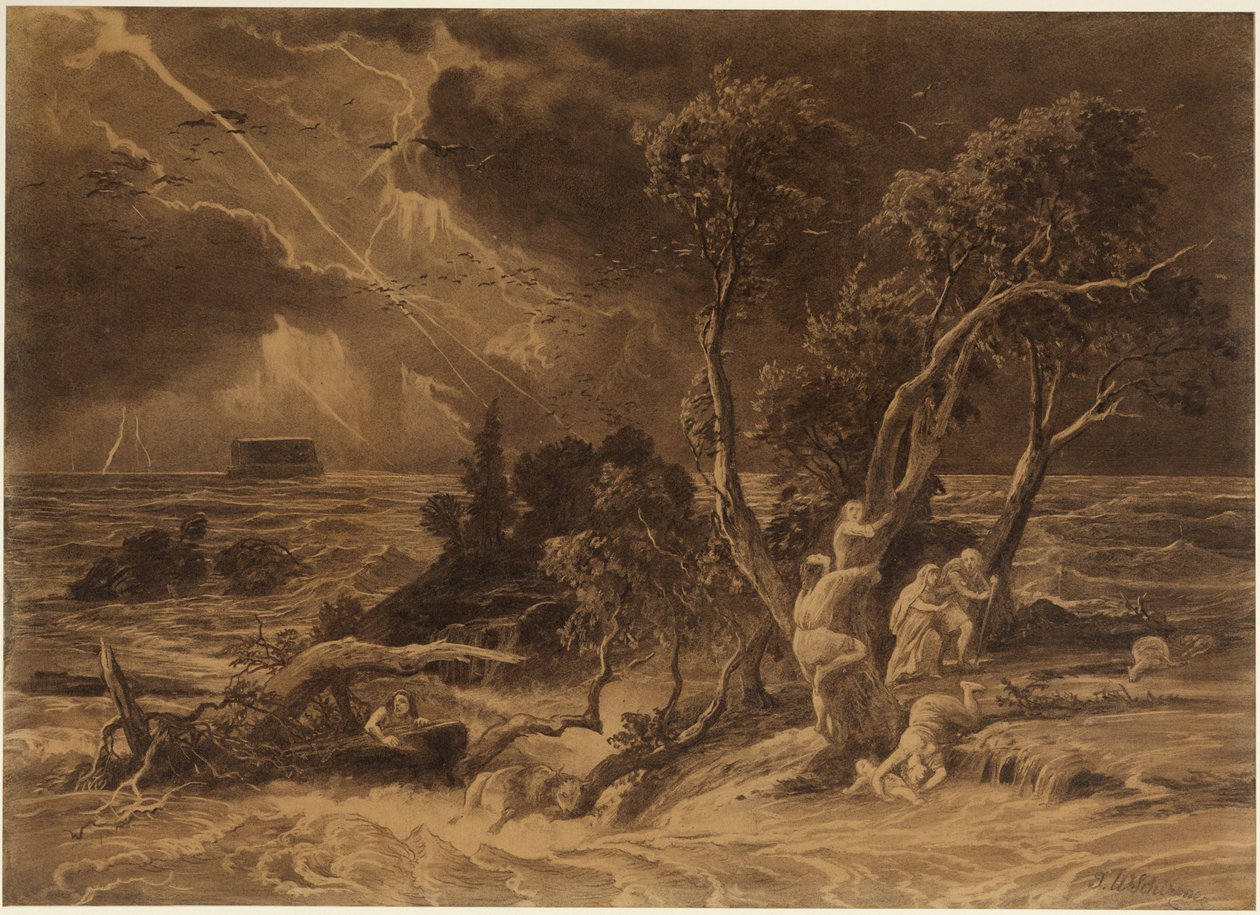 O Dilúvio (Génesis 7, 23) de Johann Wilhelm Schirmer