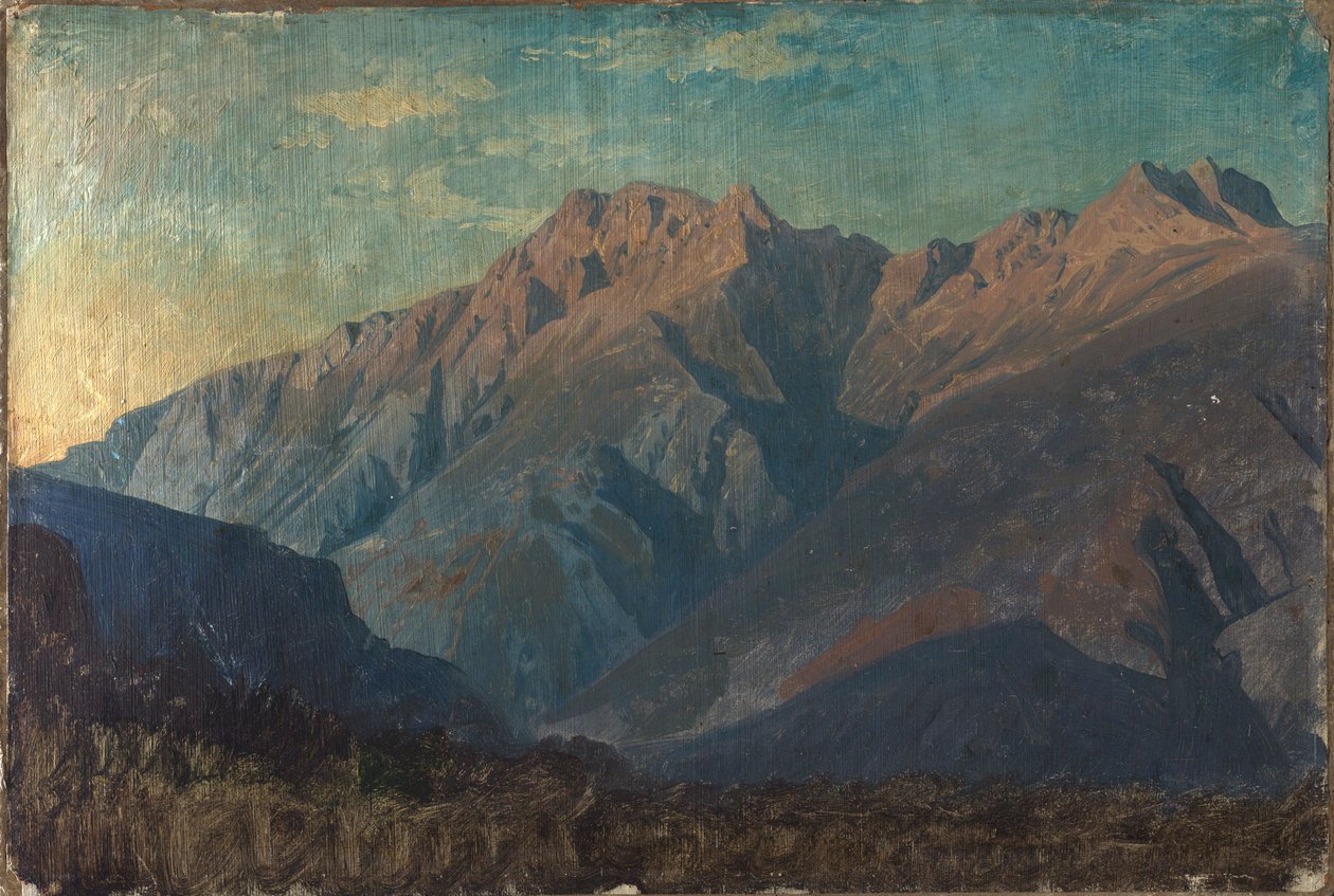 Maciço rochoso (provavelmente) nos Grisões de Johann Wilhelm Schirmer
