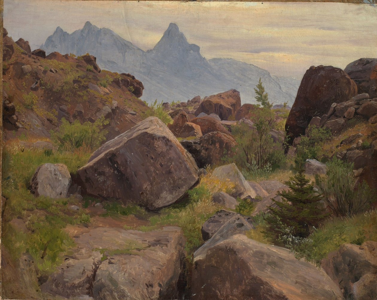 Estudo das rochas em Goldau de Johann Wilhelm Schirmer