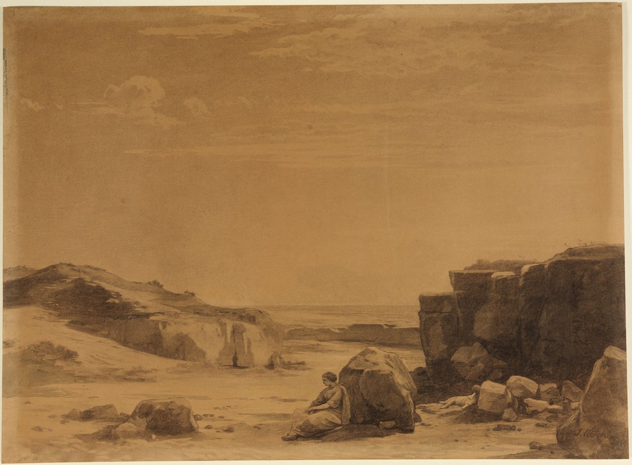 Agar no deserto (Génesis 21, 16) de Johann Wilhelm Schirmer