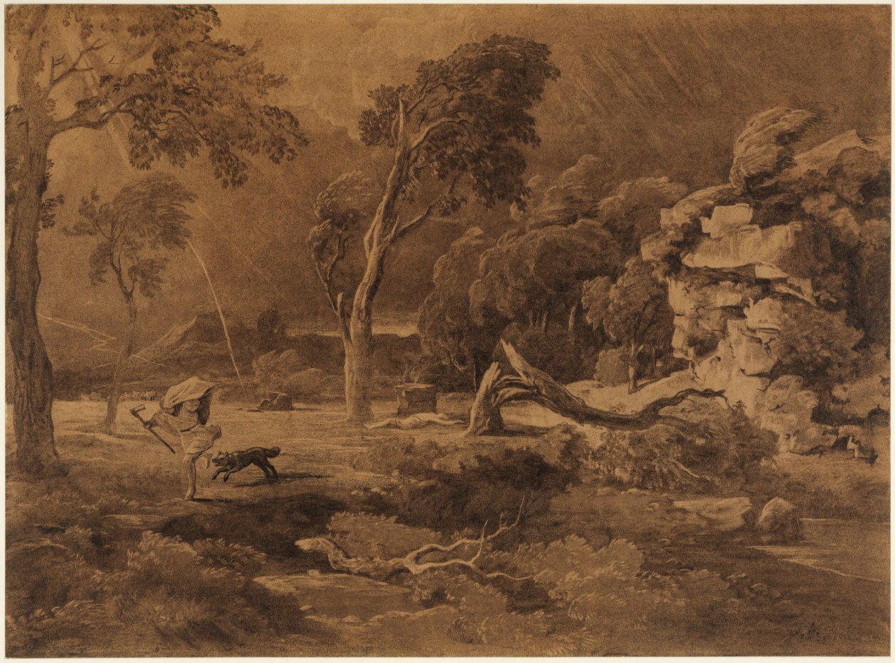 A fuga de Caim (Génesis 4, 16) de Johann Wilhelm Schirmer