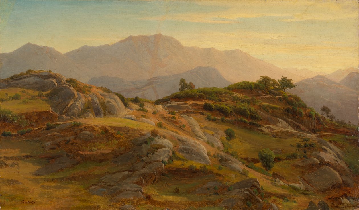 Paisagem em Civitella de Johann Wilhelm Schirmer