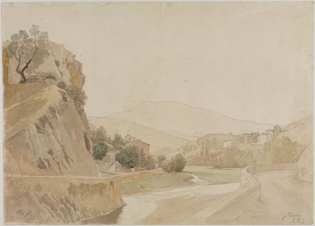 Paisagem perto de Vaison, no sul de França de Johann Wilhelm Schirmer
