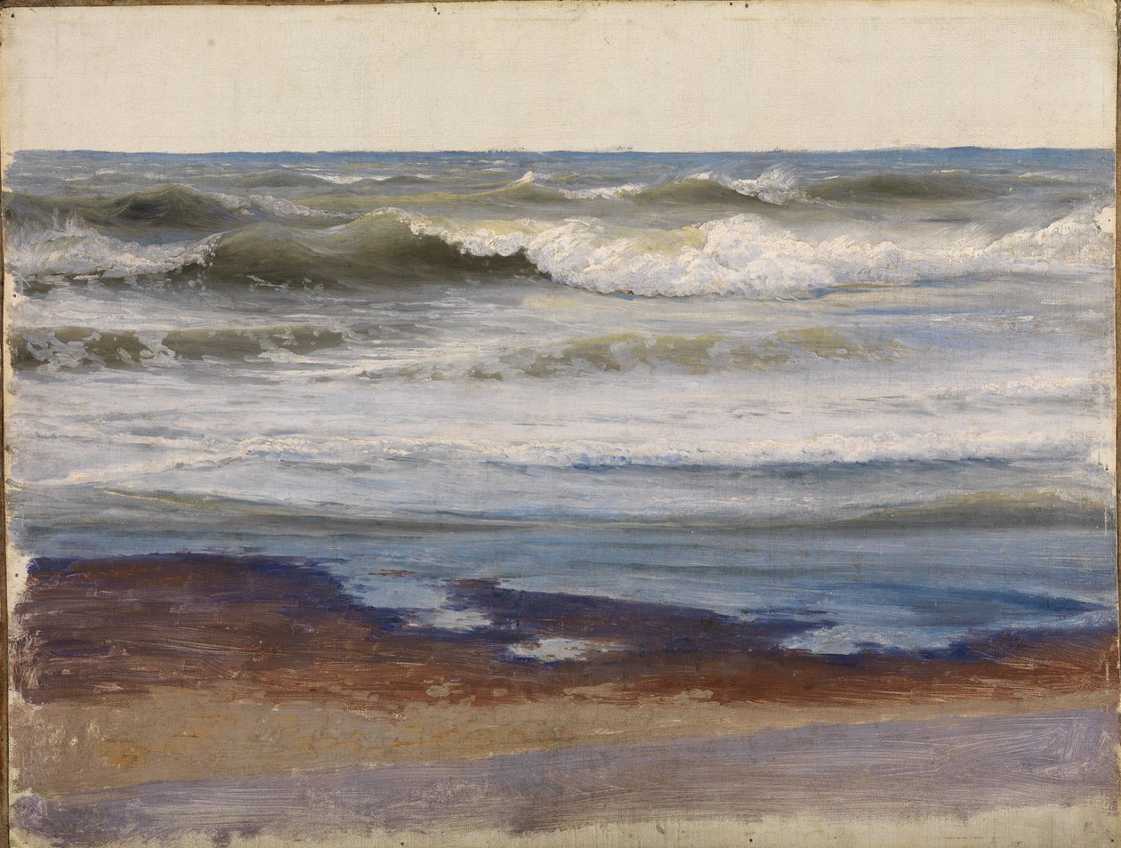 Ondulação marítima na costa da Normandia de Johann Wilhelm Schirmer