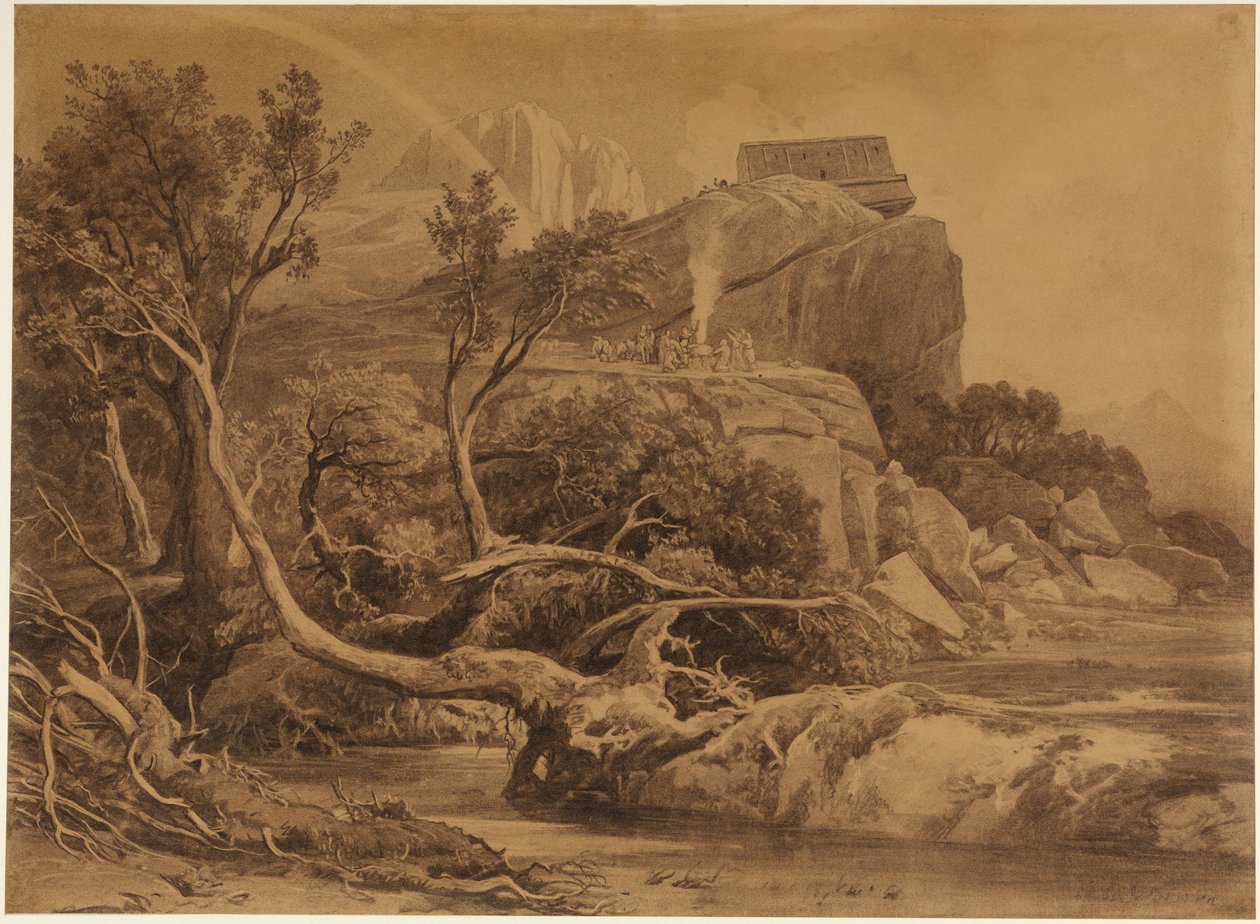 A oferta de agradecimento de Noé (Génesis 8, 20) de Johann Wilhelm Schirmer
