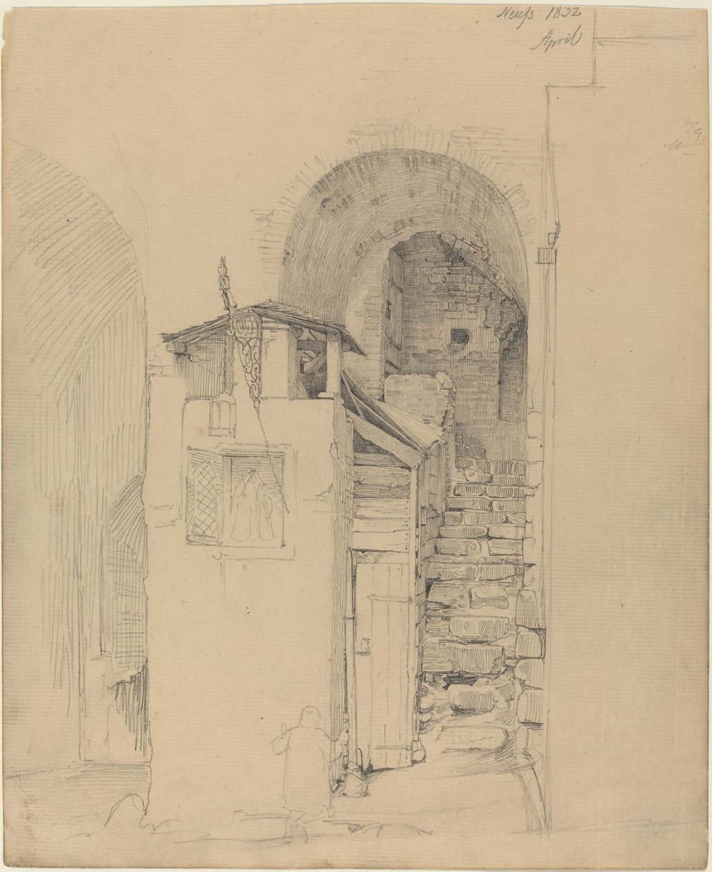 Escadas arruinadas em Neuss de Johann Wilhelm Schirmer
