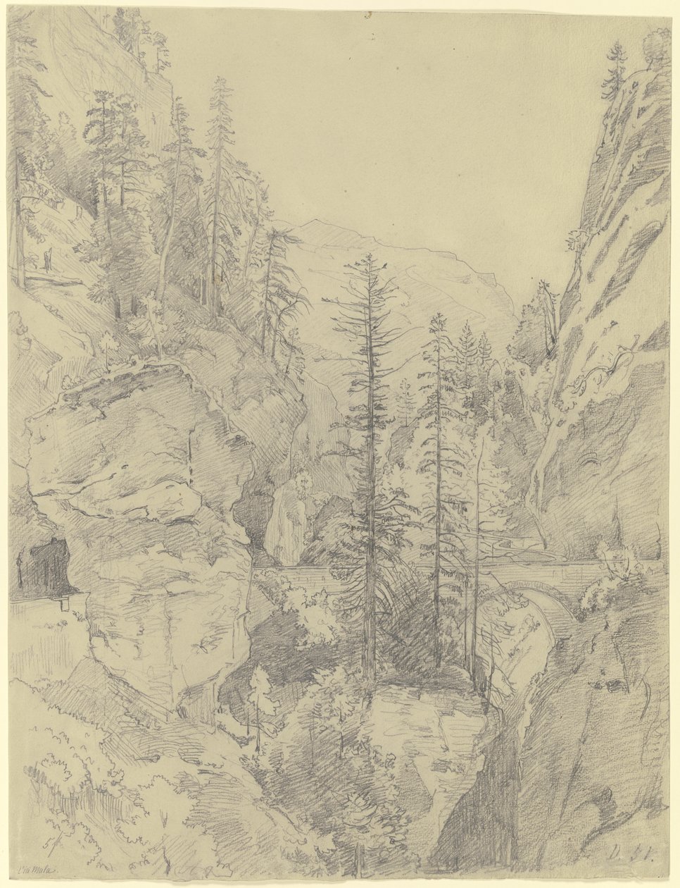 Trecho junto à Via Mala de Johann Wilhelm Schirmer