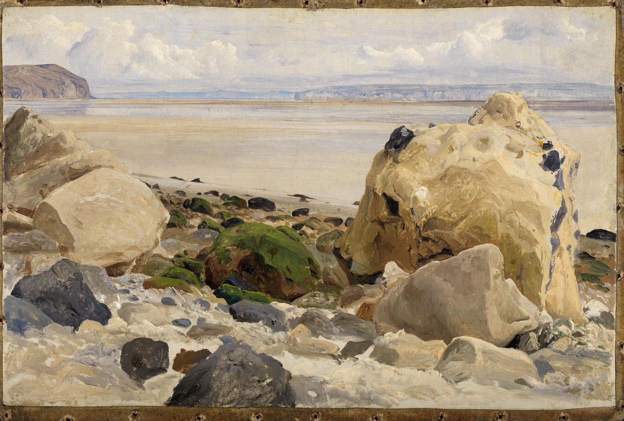 Praia rochosa de Johann Wilhelm Schirmer