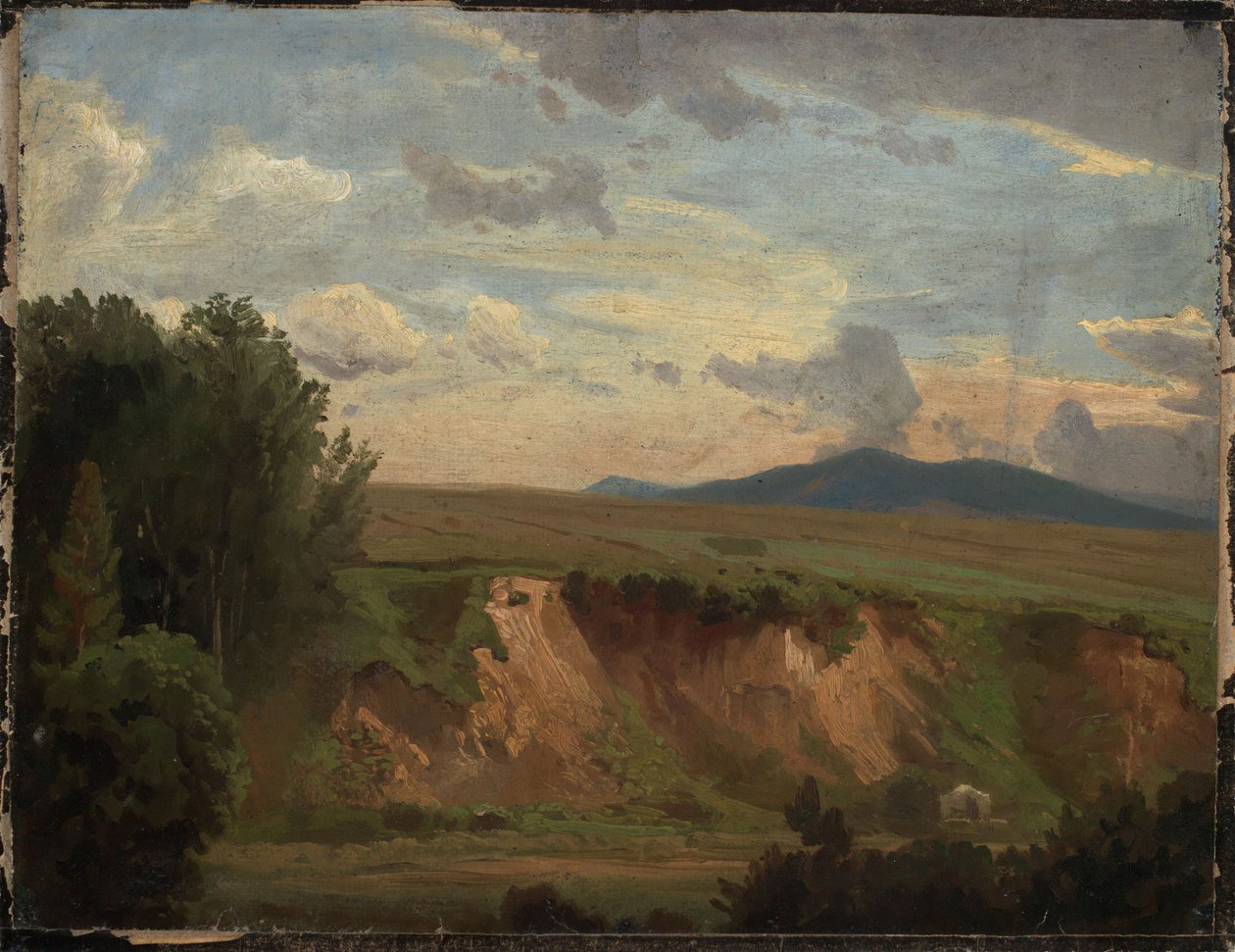 Paisagem do sul de França com encosta nua de Johann Wilhelm Schirmer