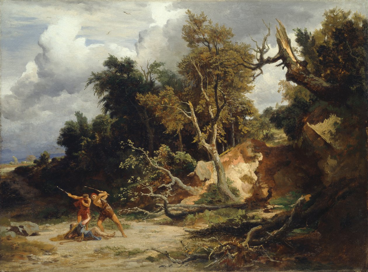 A emboscada (tarde) c.1856 de Johann Wilhelm Schirmer