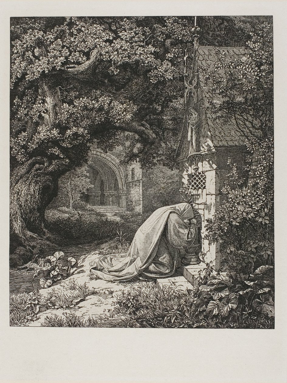 A freira orando de Johann Wilhelm Schirmer