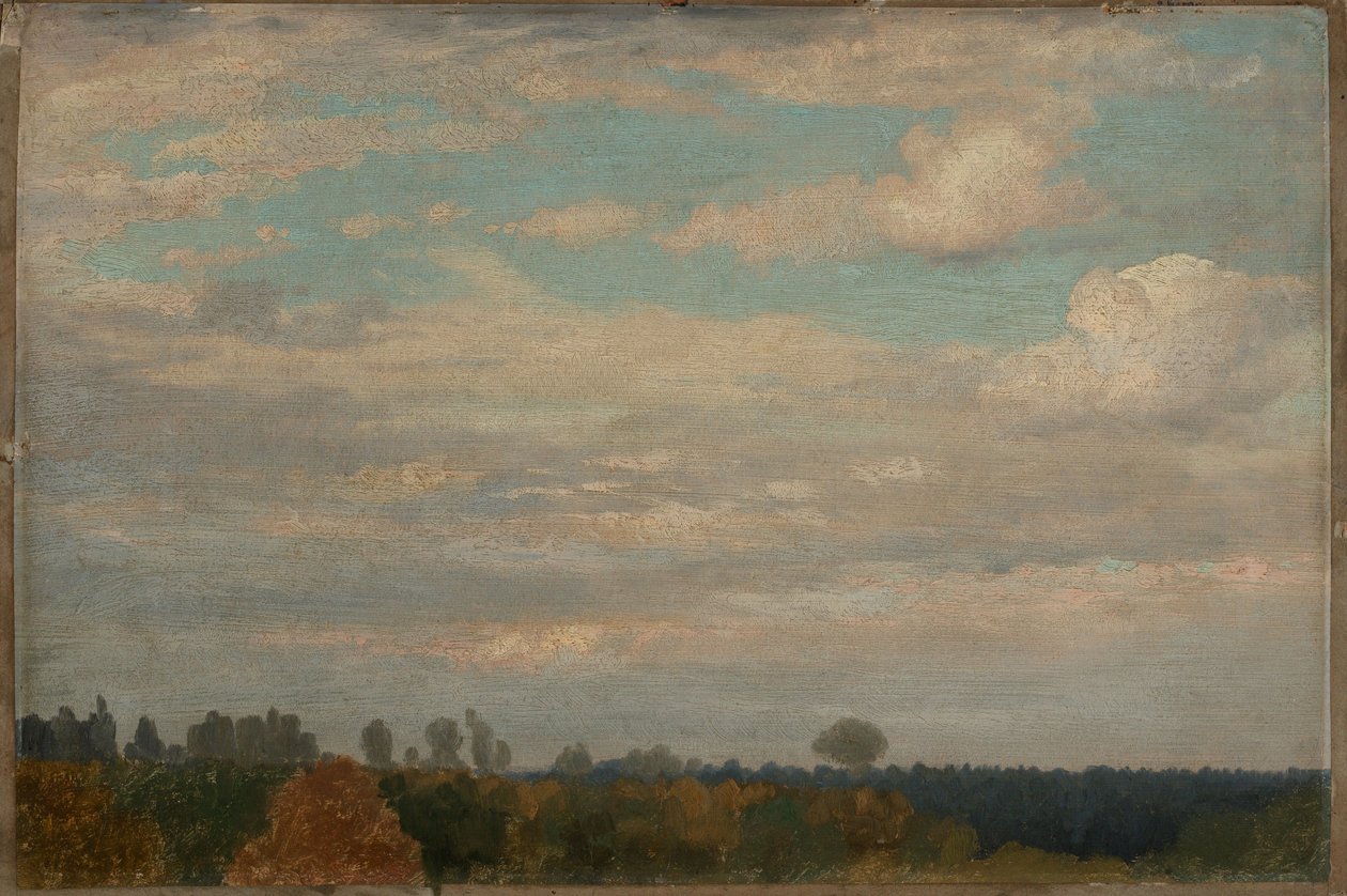 Nuvens sobre uma floresta outonal de Johann Wilhelm Schirmer