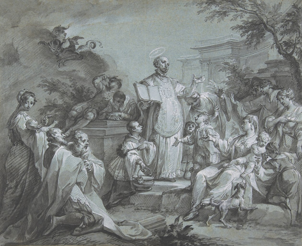 Santo Inácio da Pregação de Loyola, antes de 1761. de Johann Wolfgang Baumgartner