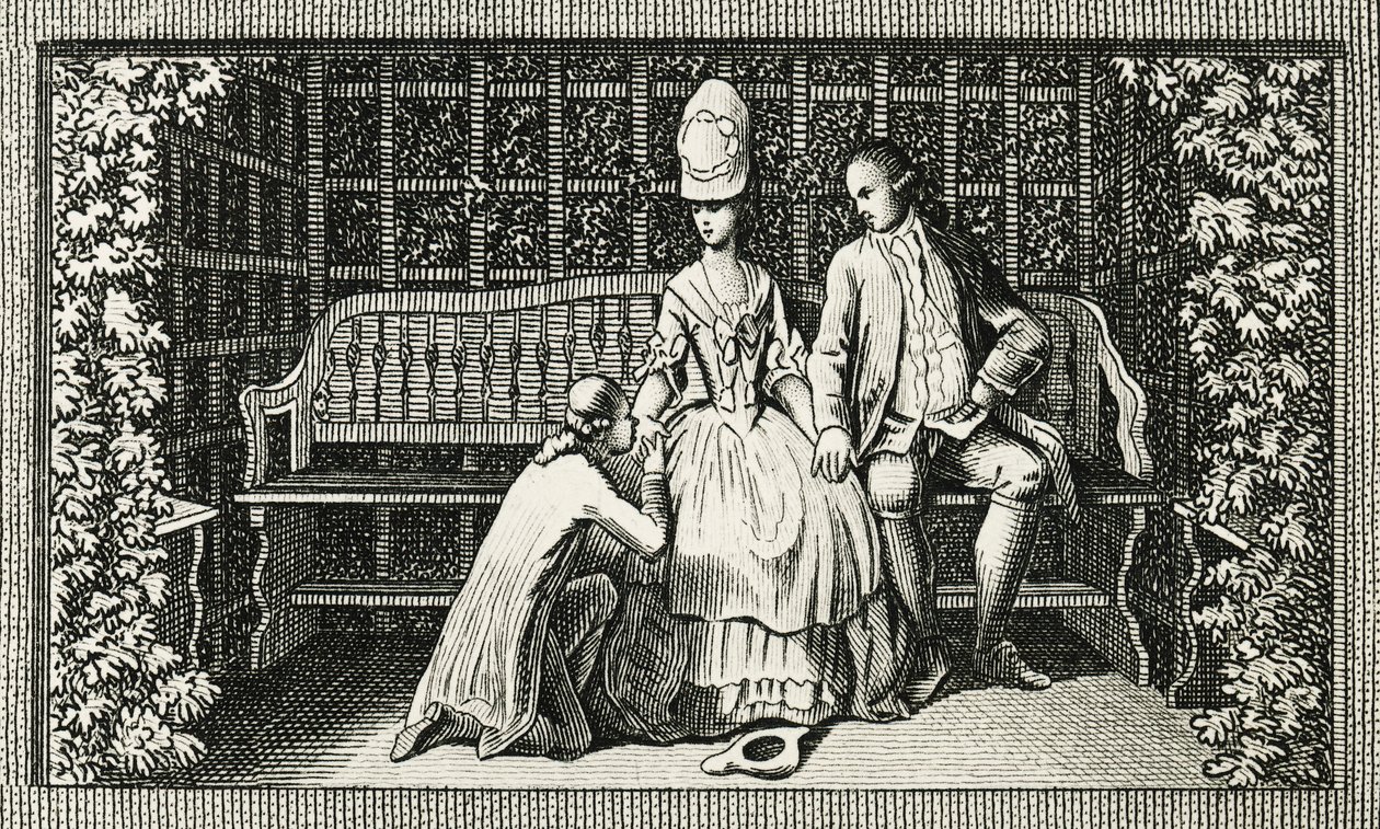 The Sorrows of Young Werther, gravura inspirada no romance de Johann Wolfgang von Goethe (1749-1832), Alemanha, século XVIII de Johann Wolfgang von Goethe