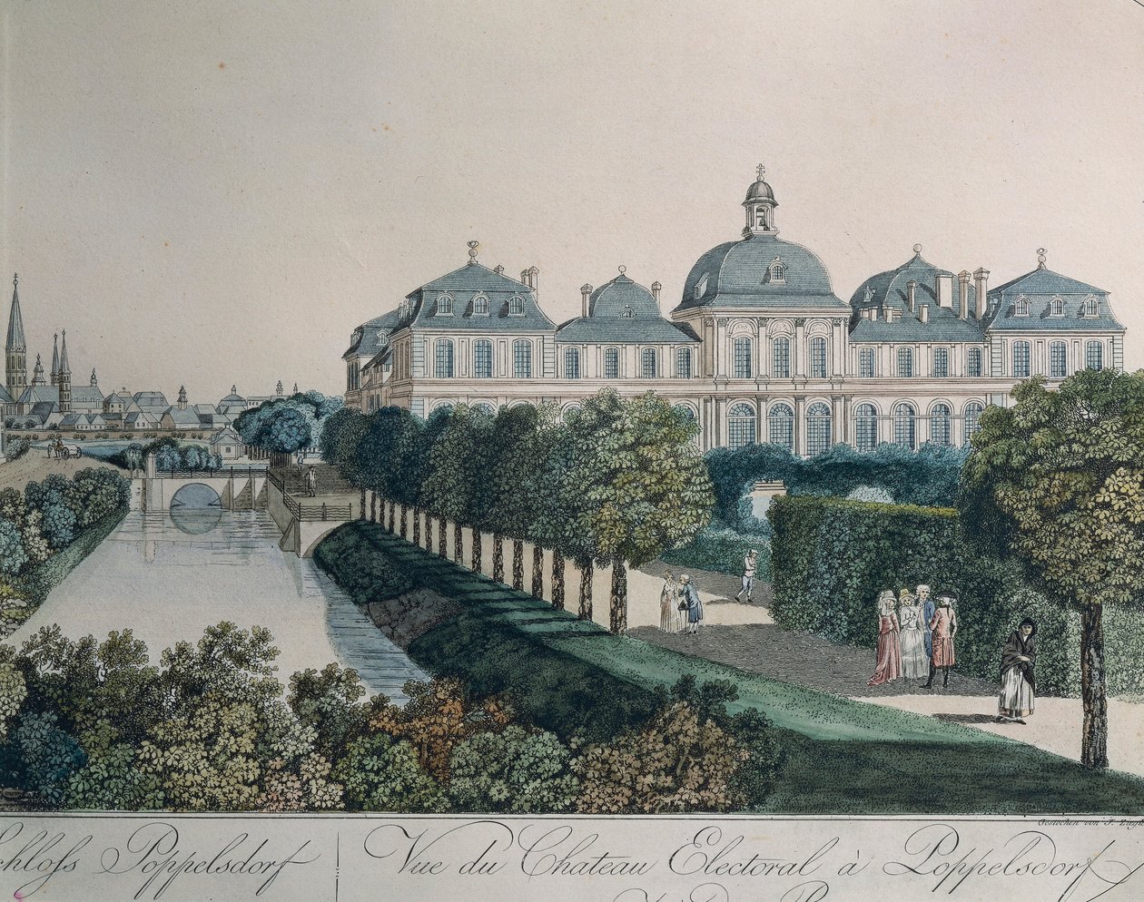 O Palácio dos Príncipes Eleitores em Poppelsdorf, perto de Bona, por Johann Ziegler de Johann Ziegler