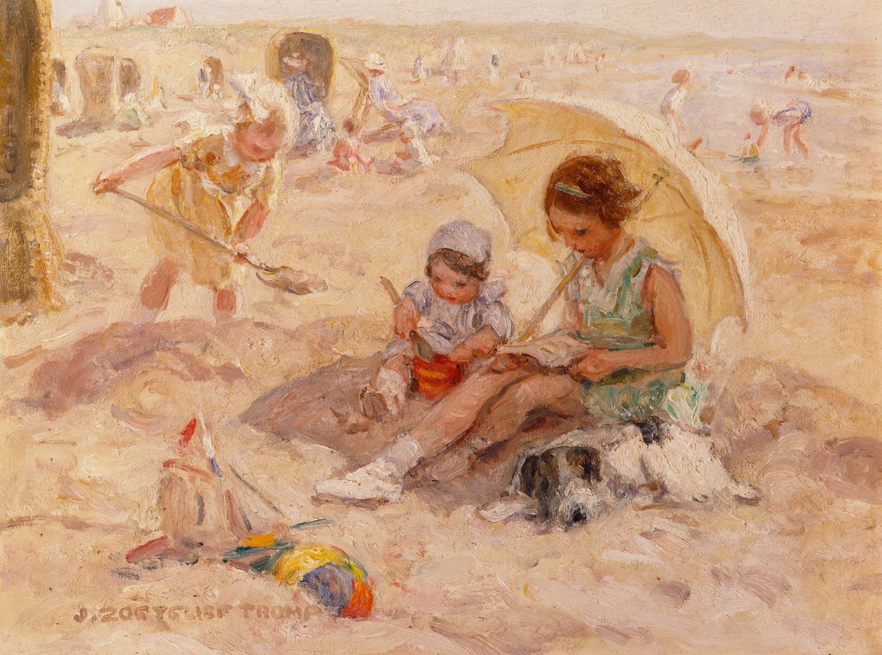 Prazer de praia (óleo sobre tela) de Johann Zoetelief Tromp