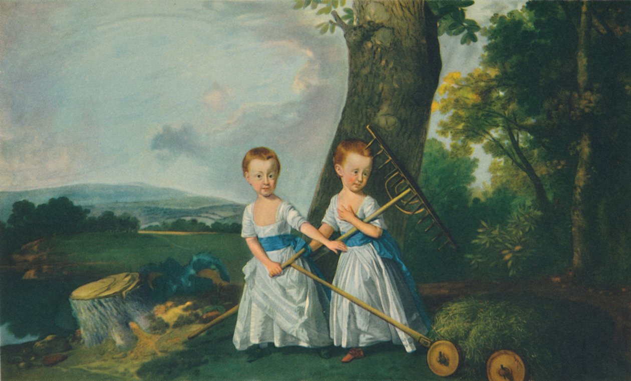 Vestido das crianças: Os meninos sem corte, c.1767, 1948. de Johan Joseph Zoffany