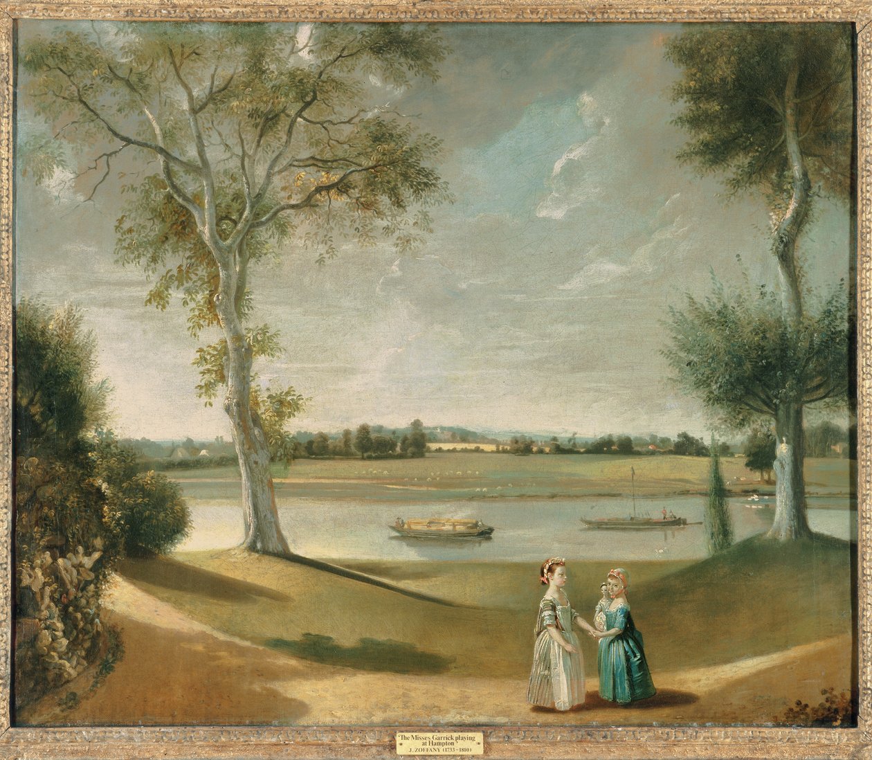 The Misses Garrick pelo Tamisa em Hampton, 1762 de Johan Joseph Zoffany
