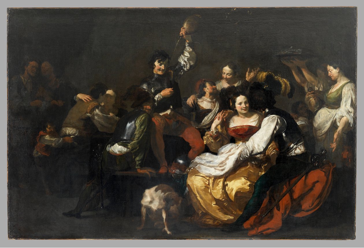 Revelry com soldados e prostitutas, depois de 1625 de Johann after Liss or Lis or von Lys