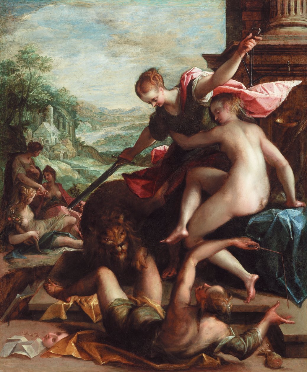 O triunfo da verdade, c.1598 (óleo sobre cobre) de Johann or Hans von Aachen