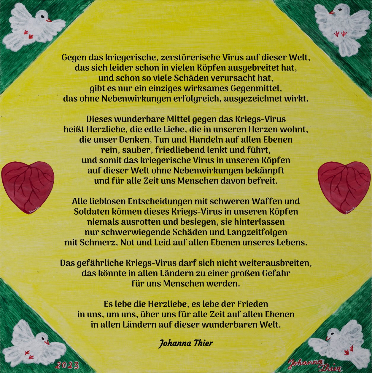 O milagre do amor do coração de Johanna Thier