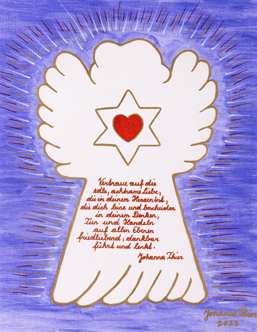 O anjo com a Estrela da Paz Rosental de Johanna Thier