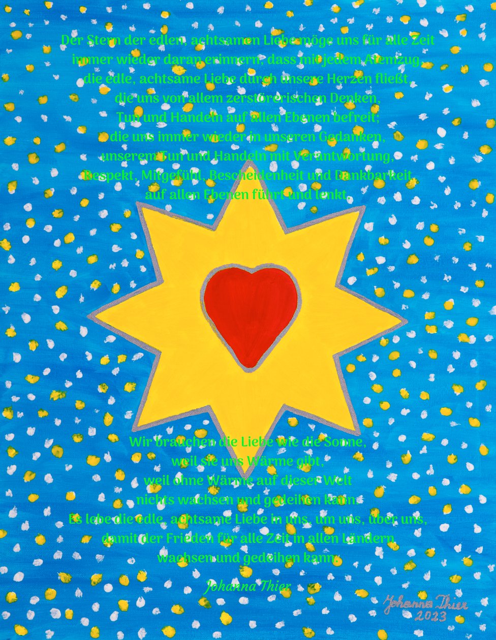 A estrela do amor nobre e atento de Johanna Thier