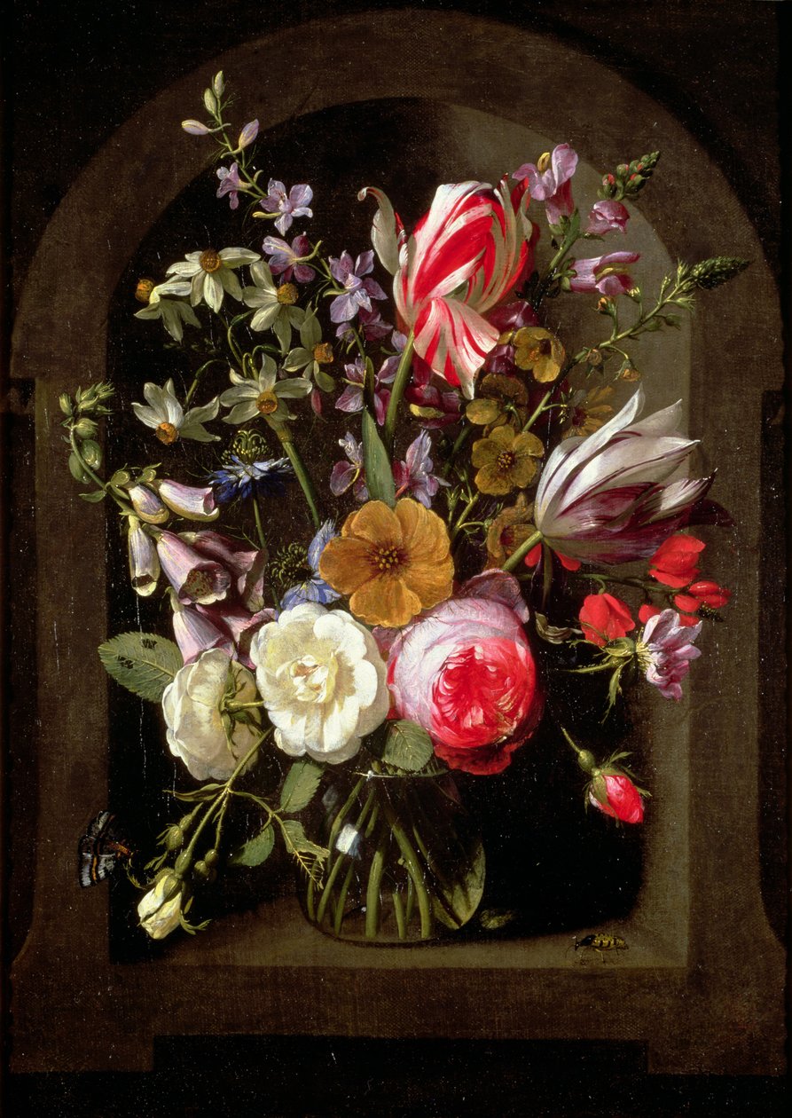 Rosas, tulipas e outras flores de Johannes Antonius van der Baren