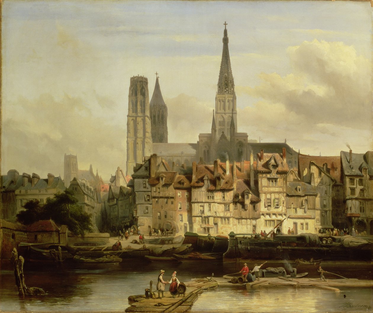 Cais em Rouen, 1839 de Johannes Bosboom